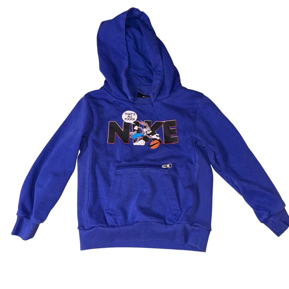 Nike Toddler‎ Boys Bugs Bunny Space Jam Dri Fit Long Sleeve Hoodie Size 3T